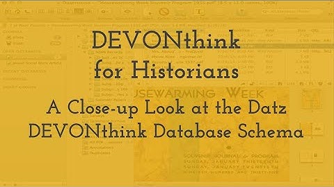 A Close-up Look at the Datz DEVONthink Database Schema