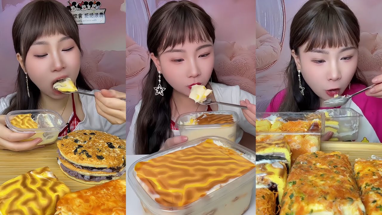 ASMR MUKBANG - MUKBANG SOUND - JAMBONS MOCHI BOX CAKE, TIGERSKIN WITH MAYO CAKE