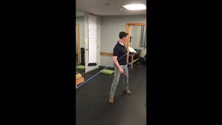 Split stance rotational row