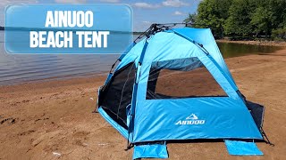 Easy Setup and Use - Ainuoo Beach Tent Review and Installation