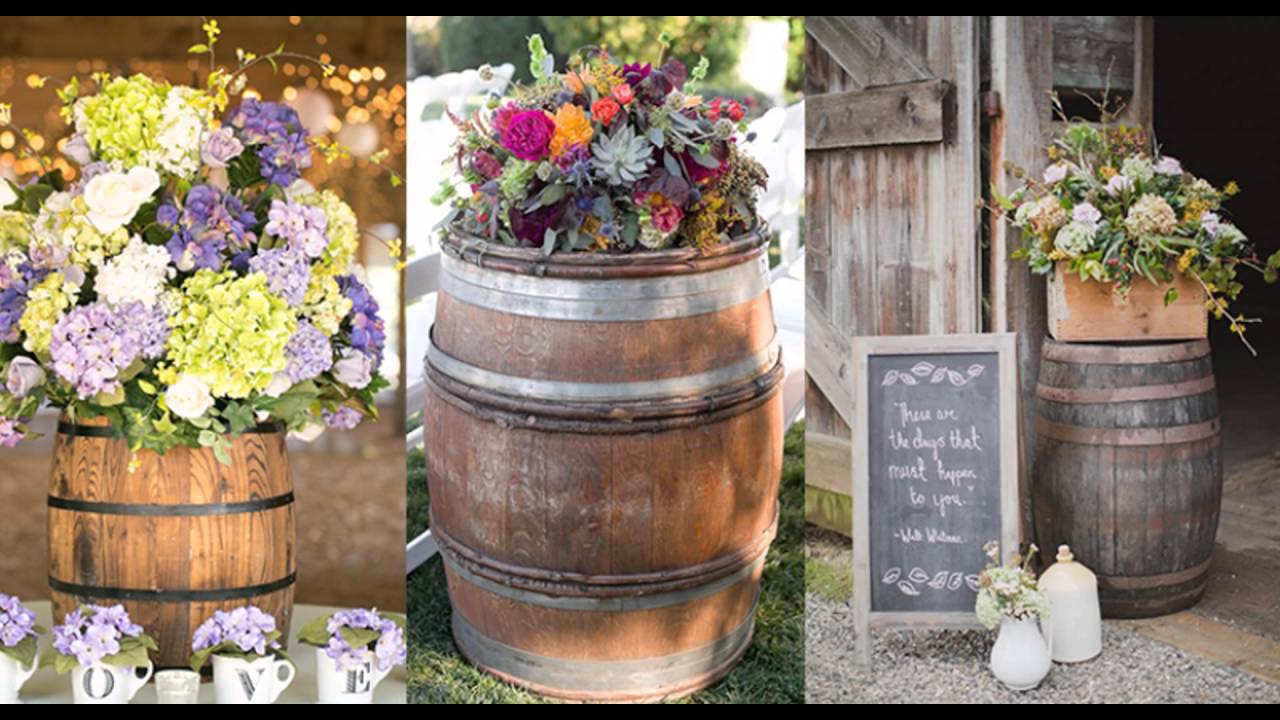 Rustic Wine Barrel Flower Arrangement YouTube