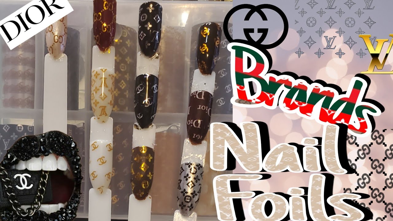 nail foil transfer sheets lv, gucci,dior