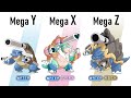 All Gen 1 Starters Pokémon Mega X/Y/Z Evolve