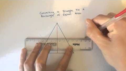 Converting a triangle to a rectangle of equal area