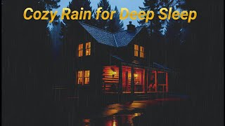Cozy Rain at Night: Wooden Cabin in Pine Forest with Warm Ambient Light - Aesthetic 4K Wallpaper screenshot 2