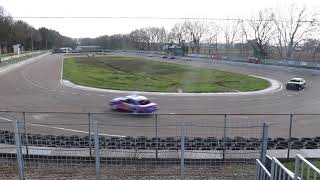 Spinning burn out SaloonStox racecar Testdag Speedway oval autosport circuit Ter Apel NNO RaRaRacing