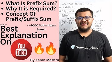 What is Prefix Sum ? Why It is Required ? Concept Of Prefix/Suffix Sum |Hindi | Newton School