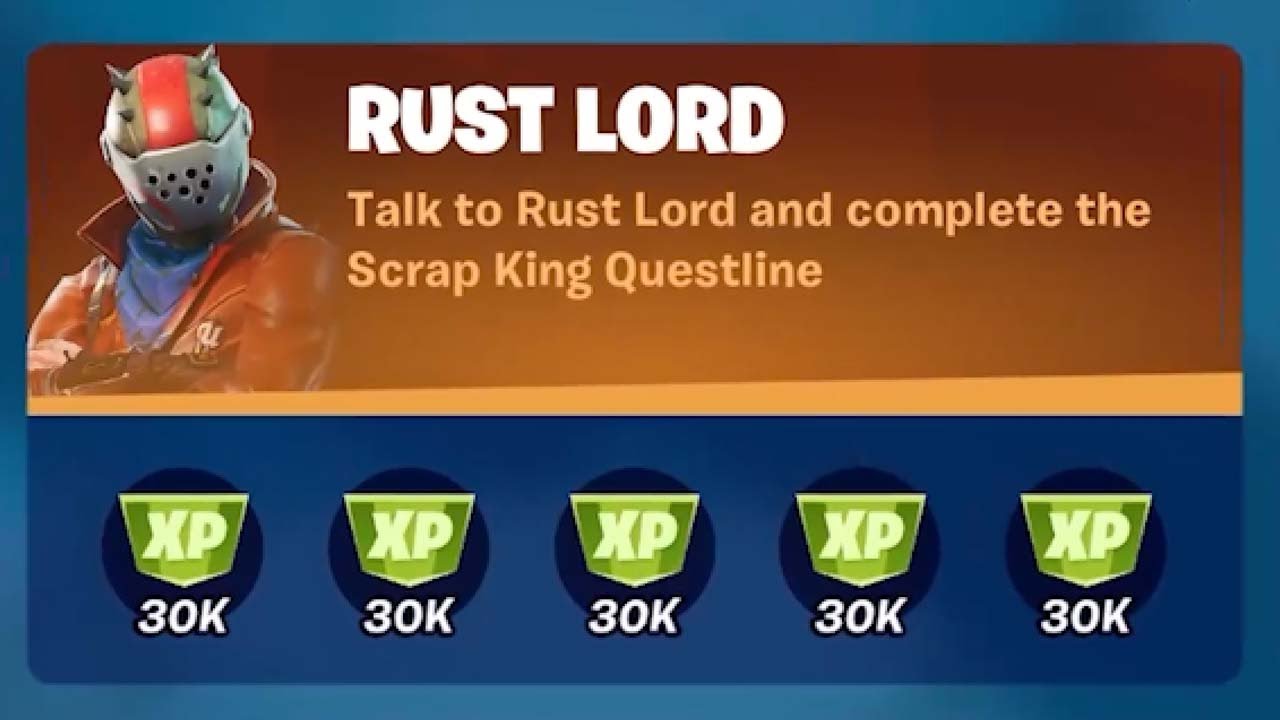 RUST LORD Punchard - The Scrap King Questline - Stages 1 through 5 - Fortnite