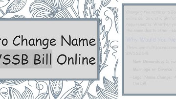 How to Change Name in BWSSB Bill Online