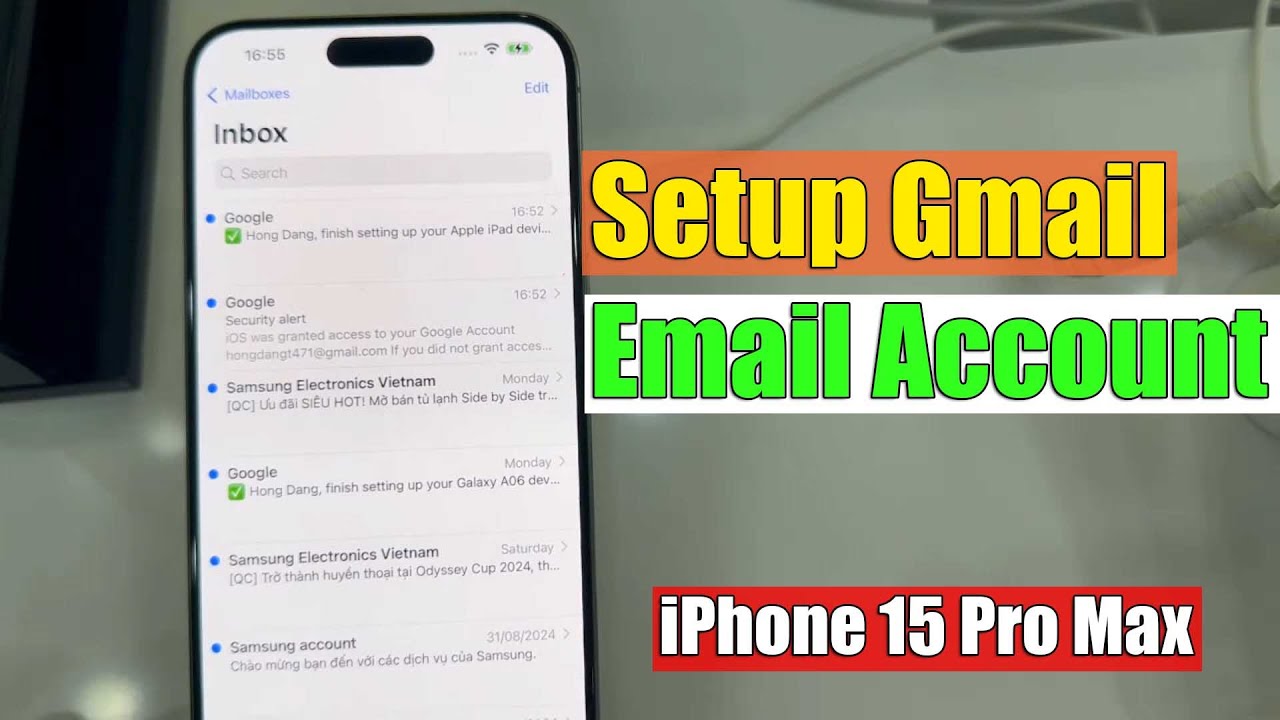 iPhone 15 Pro Max: How to setup Gmail email account - YouTube