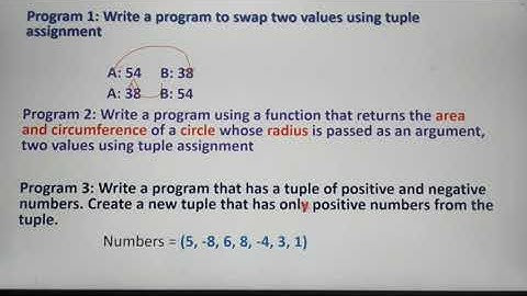 Programs using tuple in python with Demo, Part 17, n Tamil, Chapter 9, Unit 2, A.Jaya Mabel Rani/AP.