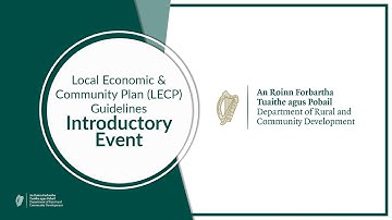 Local Economic & Community Plan (LECP) Guidelines Introductory Event