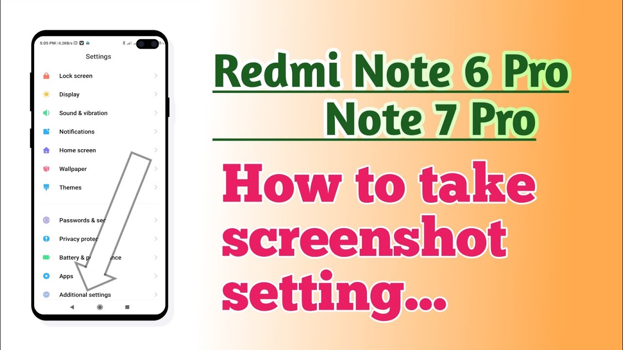 Redmi note 6 Pro , Redmi note 7 Pro , How to take screenshots setting
