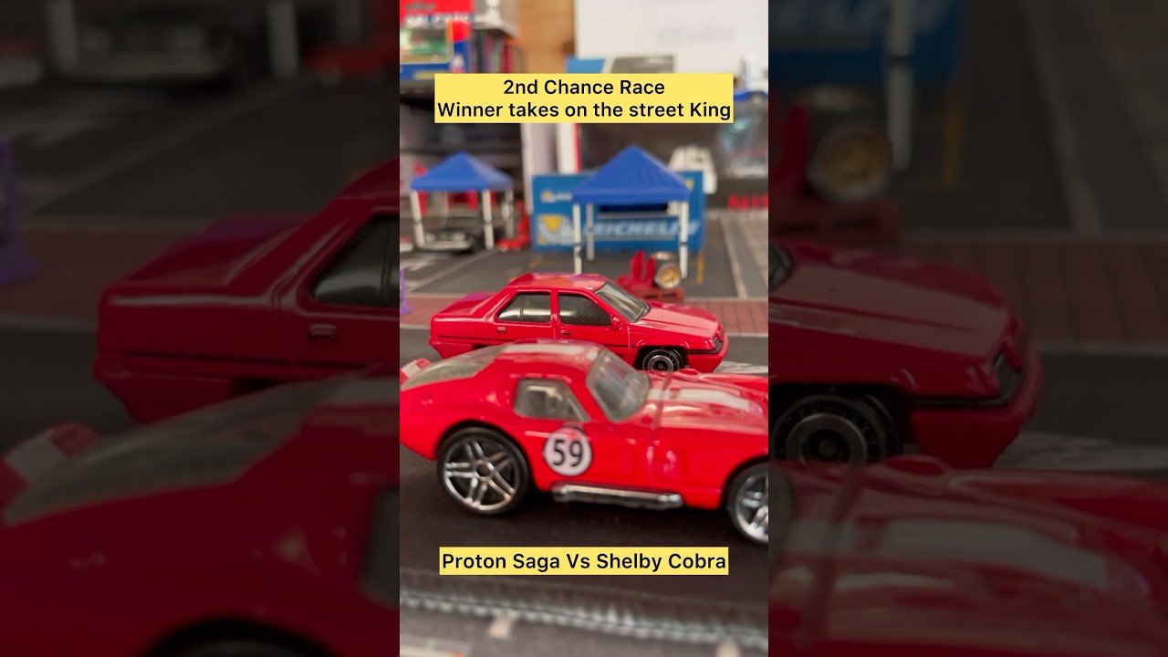 The Malaysian 🇲🇾 proton Saga takes on the American 🇺🇸 Shelby Cobra Daytona 