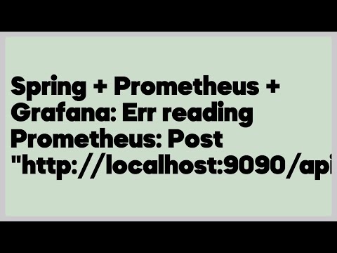 Spring + Prometheus + Grafana: Err reading Prometheus: Post 