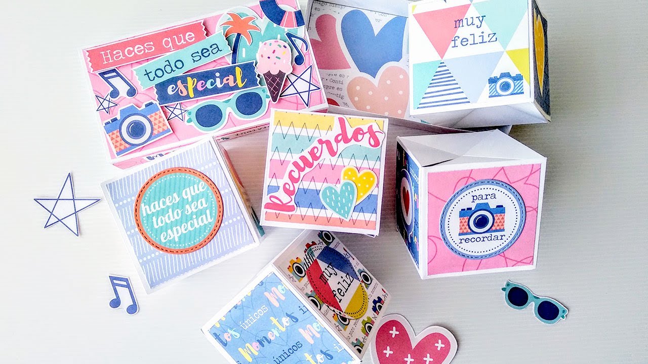 Cómo hacer una caja sorpresa con papeles bonitos: Cubos Pop Up