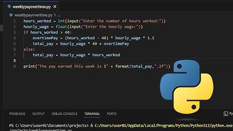 Python Weekly Pay Calculation 2.0 Including Possibility of Overtime
