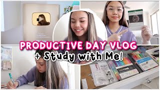 PRODUCTIVE DAY VLOG + STUDY WITH ME ?✨
