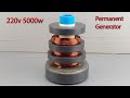 I make 220v 5000w electric generator from 4 magnet energy