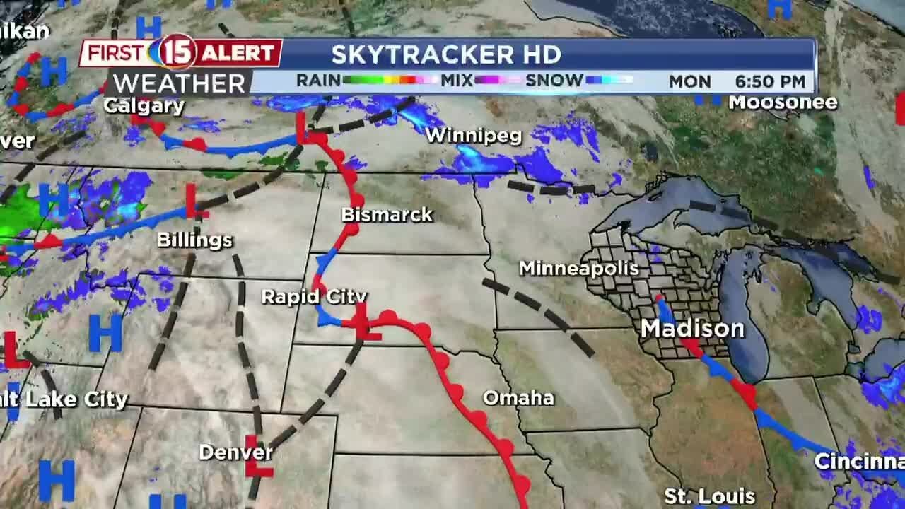 8 p.m. Monday: Several chances of snow this week