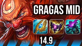 GRAGAS vs ORIANNA (MID) | 9/0/6, Legendary, 600+ games | EUW Grandmaster | 14.9