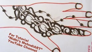 Modern New Lotus Flower Strip  Henna Mehndi Design Art Tutorial for Back Hand