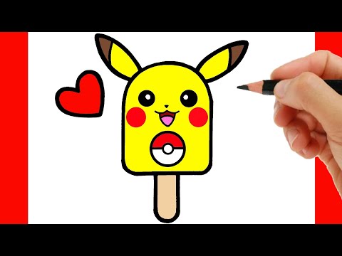 HOW TO DRAW PIKACHU EASY STEP BY STEP - DRAWING AND COLORING A ICE CREAM EASY STEP BY STEP