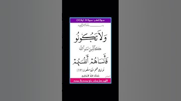 سورة الحشر - سورة 59 - اية 19