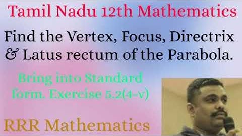 Class-12/Find the Vertex, Focus, Directrix & Latus rectum of the Parabola./TN TB Exercise 5.2(4)