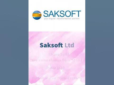 Saksoft Ltd share split - YouTube