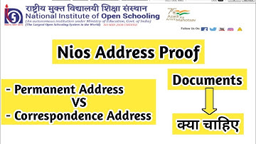Nios Permanent Address And Correspondence Address Proof | Task Is Helping (NIOS)#nios #taskishelping