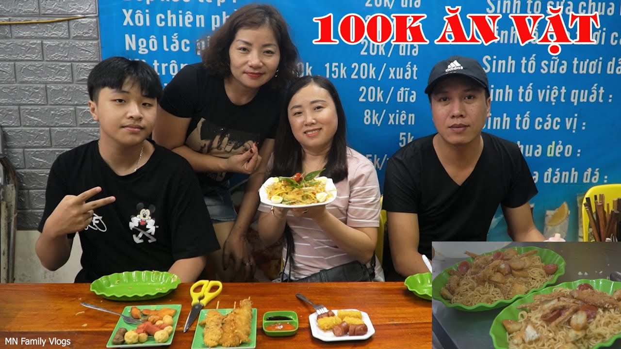 Cầm 100K Ăn Sập Quán Ăn Vặt Của Mẹ Hồng Anh - Mì Trộn, Bánh Tráng Trộn, Xiên Gà, Viên Chiên