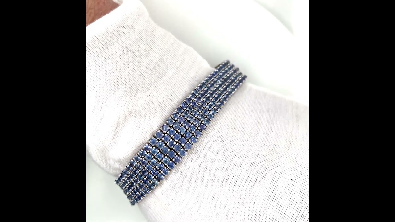 Montana Yogo Sapphire 5 Row Bracelet 18K White Gold #yogosapphire