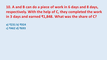 10. A and B can do a piece of work in 6 days and 8 days, respectively. With the help of || edu214