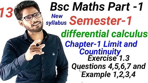 BSc Semester 1st Maths differential calculus| chapter 1 Limit and Continuity |Exercise 1.3 Questions