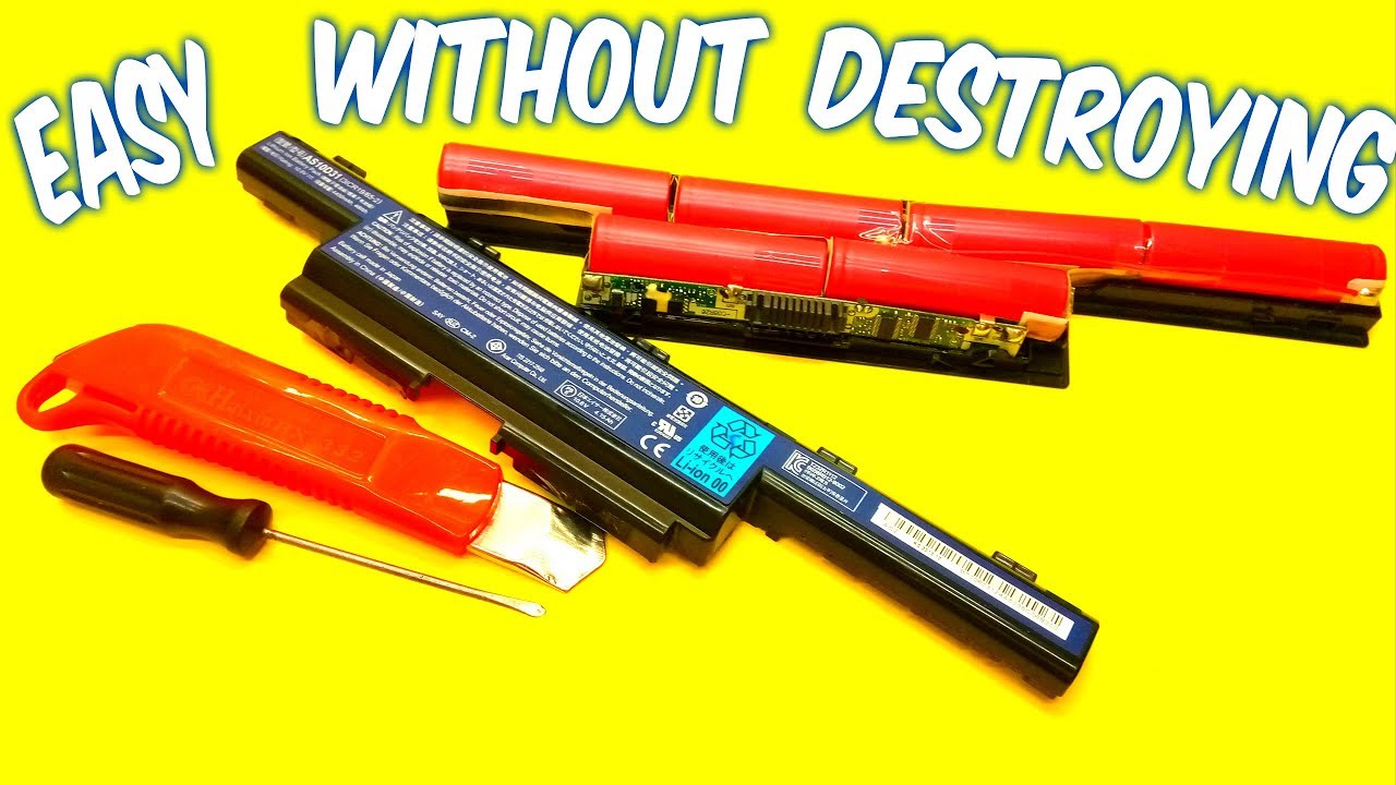 DIY How to Open   Disassemble Laptop Battery without destroying it