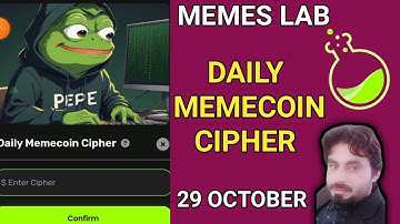 29 OCTOBER MEMES LAB DAILY MEMECOIN CIPHER | MEMECOIN CIPHER TODAY 29 OCTOBER | MEMES LAB CIPHER