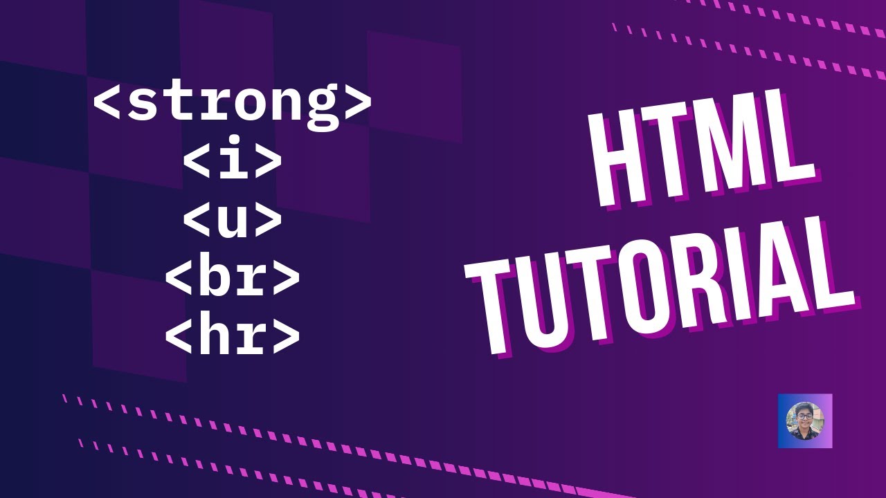 How to use "strong", "i", "u", "br", "hr" tag in html - YouTube