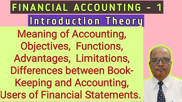 Financial Accounting 1 II Introduction II Theory Explained II Part 1 II Khans Commerce Tutorial II