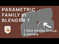 Set a Parametric Family with geometric and parametric Drivers with a Geometry Nodes Group in Blender