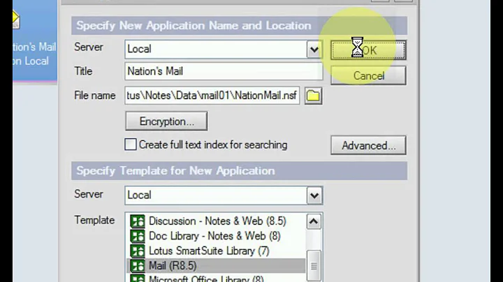 Lotus Notes 8.5 - 1. How to create a Lotus Notes Mail Database application