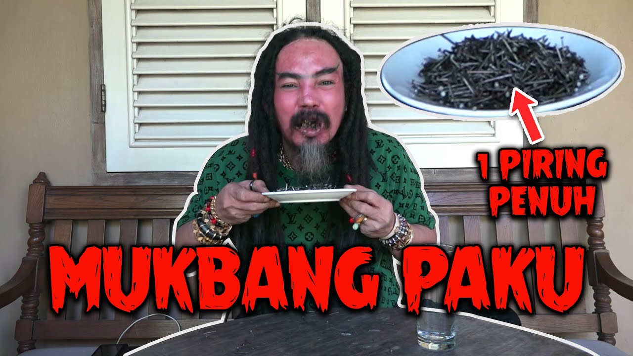 Terlihat Sangat Krispi, Ini Dia Aksi Master Limbad ASMR Mukbang Paku Satu Piring Penuh