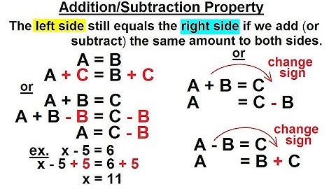 Algebra - Ch. 1: Linear Equation (2 of 21) Addition/Subtraction Property