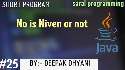 check whether the no is niven or not||niven or not||in java||#java||#coding||#25
