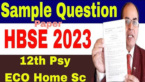 sample question paper psychology economics home science hbse 2023 by vijay kumar