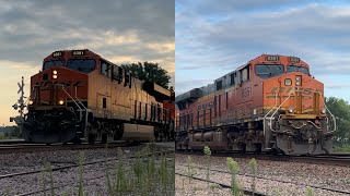 Fast moving 3x2 BNSF Stack train! BNSF Transcon: Emporia sub..8/12/23