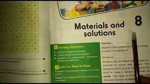 Class 4.Sub - G. SC. Chapter 8.Materials and solutions