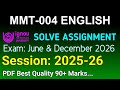 MMT 4 Solved Assignment 2025-26 English, MMT 4 Solved Assignment 25-26, MMT-004 Assignment