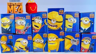 Deable Me 4 Mcdonalds Happy Meal Toys Collection Mega Minions 2024 Unboxing Review