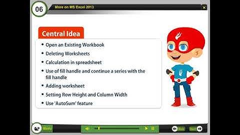 Class 6 Chapter 6 More on Ms Excel 2013 Part 1